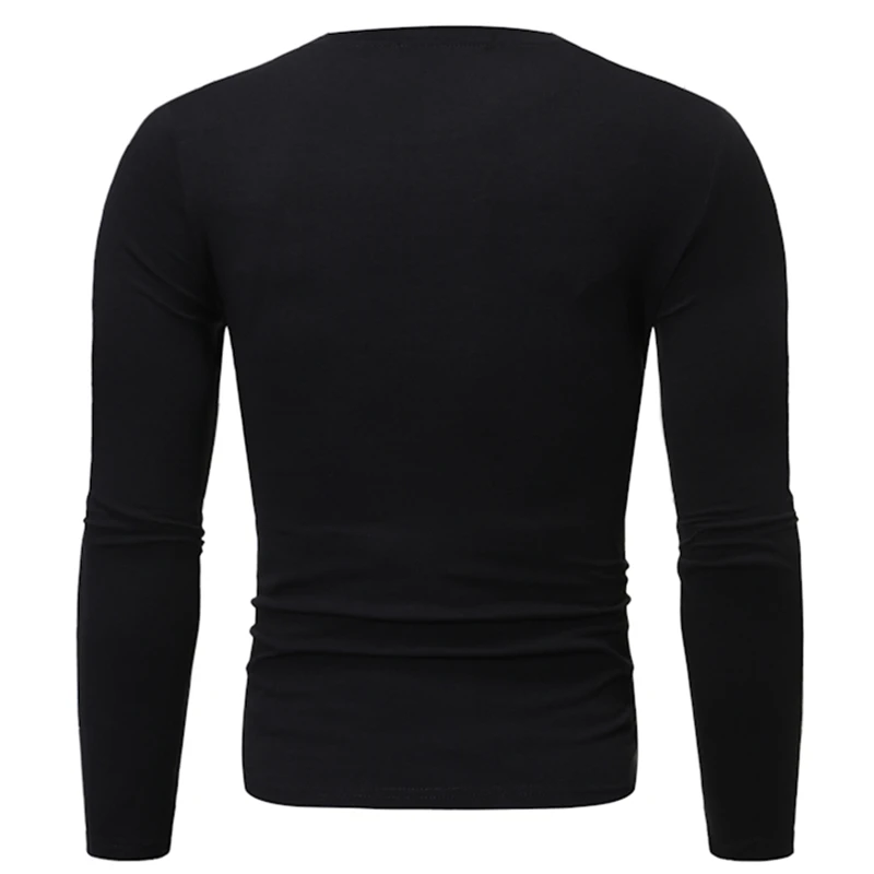 Осенняя и зимняя новая мужская футболка с круглым вырезом длинными рукавами