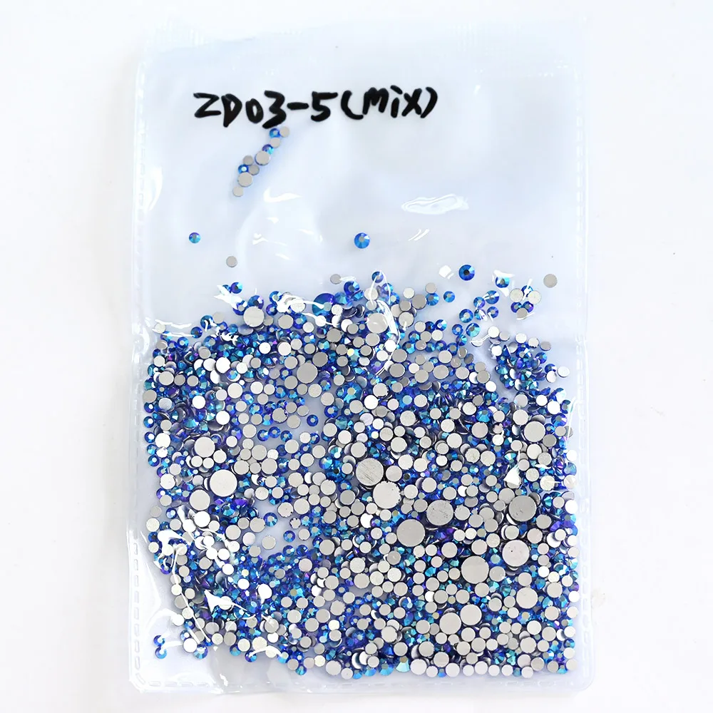 

1440pcs/Bag SS3-SS20 Mixed Size AB Coloful Rhinestones Crystal Glass Non Hot Fix FlatBack Stones Strass Nail Art Decrations S0C