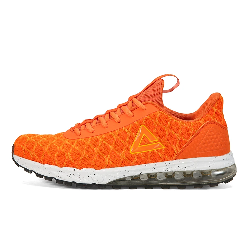 Пиковая спортивная обувь для мужчин, черные сетчатые легкие кроссовки, Нескользящие, пригодные для носки, спортивная обувь, беговые кроссовки с воздушной подушкой - Цвет: Orange