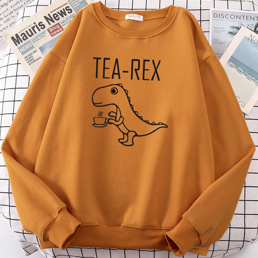 Чай Рекс Забавный динозавр напиток кофе с капюшоном принтом мужская осенняя