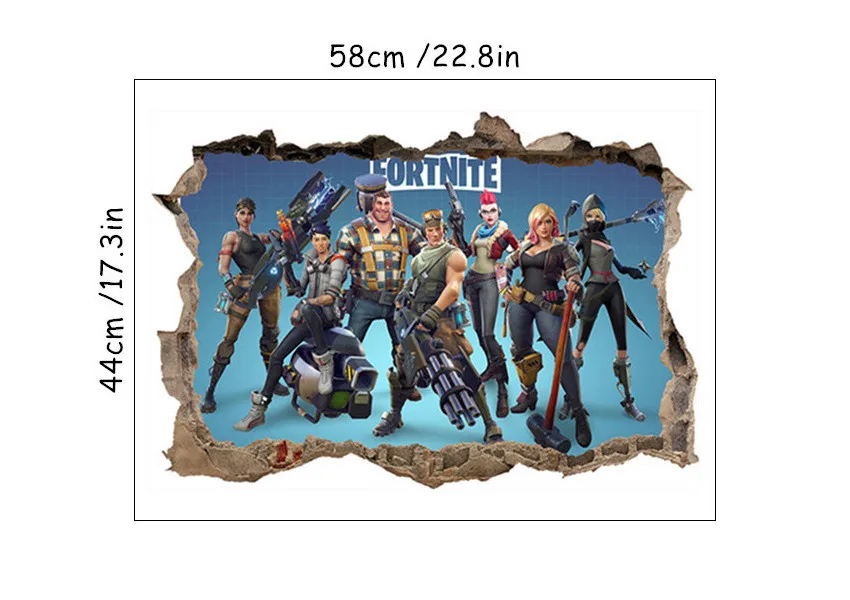 KS-BL04 Защита Земли мультфильм игры плакат 3d сломанной виниловые настенные наклейки детская комната Клубное оформление съемный обои 58*44 см 8 стилей - Цвет: KS-BL04