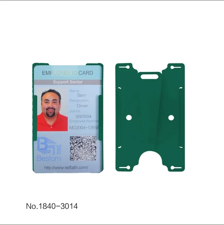

1840-3010 Rigid Convertible Plastic Card Holder with Rotating Clip