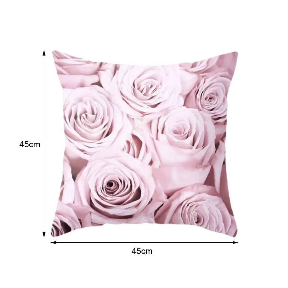 

American Pink Rose Hug Pillowcase Peach Skin Sofa Cushion Decoration Pillowcase Home 45*45cm Q0K0