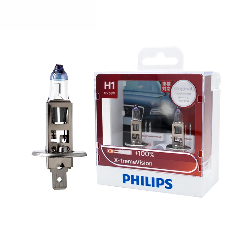 Philips H1 H4 H7 H11 9003 9005 9006 HB3 HB4 X treme Vision автомобильная фара яркие галогенные лампы ECE
