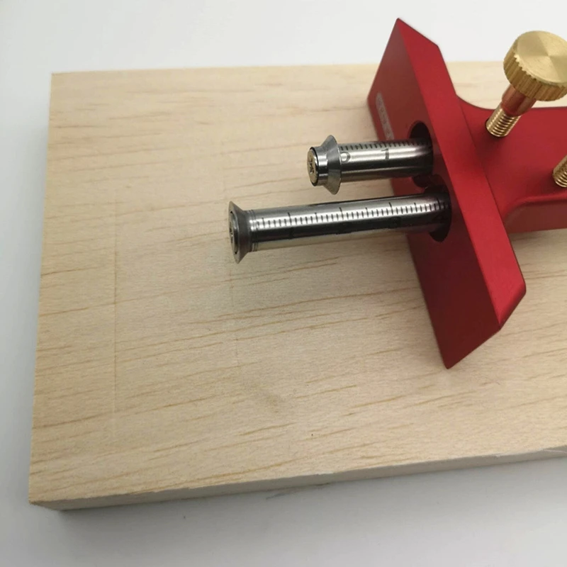 

European Double Headed Scribe Blade Woodworking Tool Wooden Scribe-line Marking Gauge Scriber Ruler