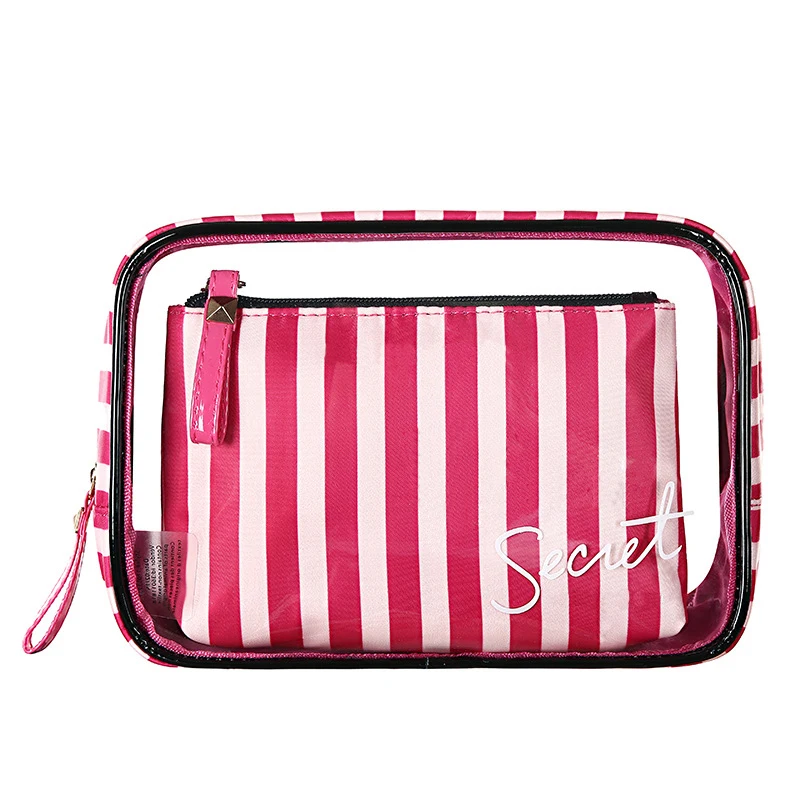

The New Portable PVC Cosmetic Bag 3-Piece Set Outdoor Travel Bag Waterproof Wash Bag Transparent Storage Bag Makeup Organizer