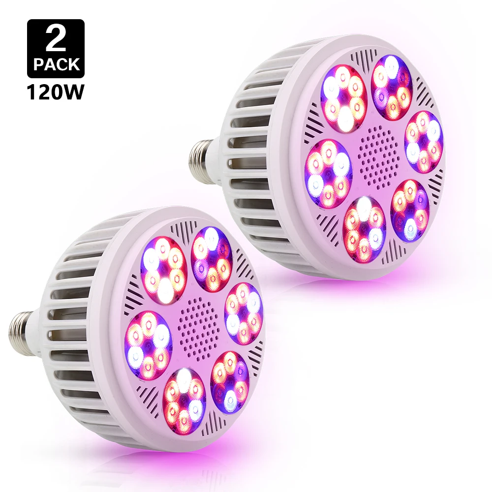 

2Pcs Led Grow Light 120W Full Spectrum E27 COB Bulb Phytolamp For Indoor Plant Seeds Growth Lamp Grow Tent Complete kit 85-265V