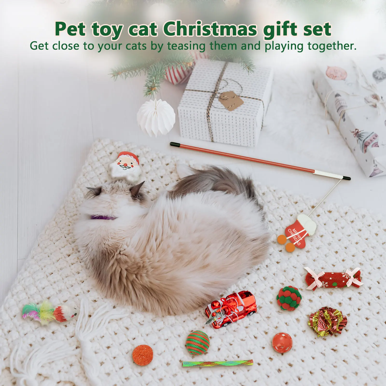 Рождественские игрушки для кошек подарочный набор разные наборы котят кошачья