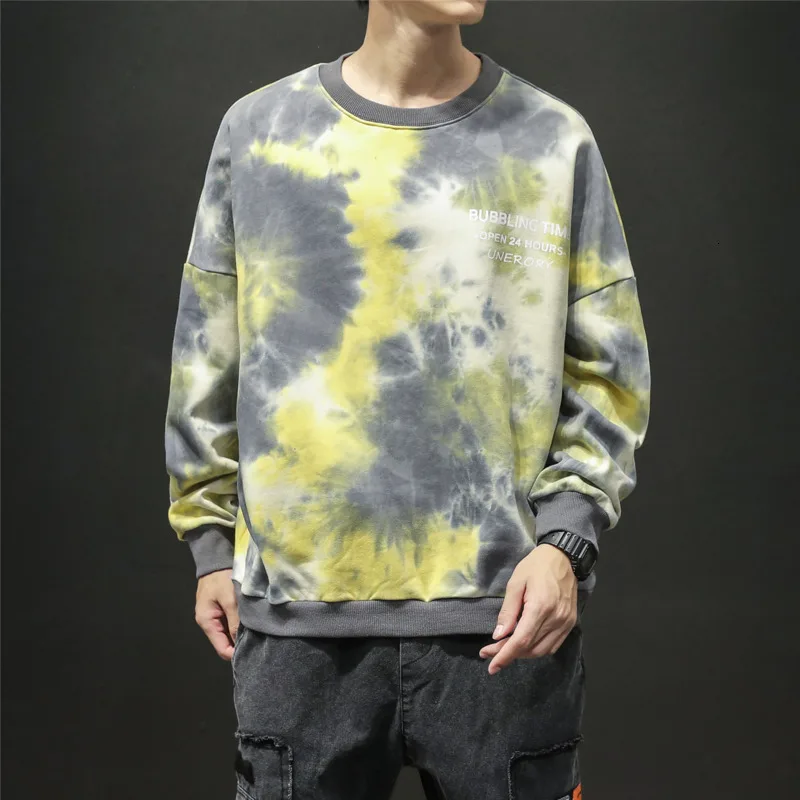 Мужская толстовка с круглым вырезом Повседневная Свободная хлопковая