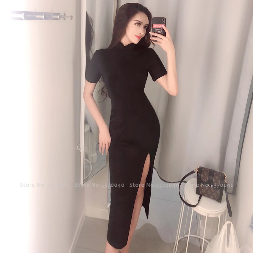 Для женщин плотно китайский Стиль Cheongsam Qipao торжественное платье леди обувь для ночного клуба сексуальное Бандажное вечерние Бандаж с вырезами платья костюмы для маскарада