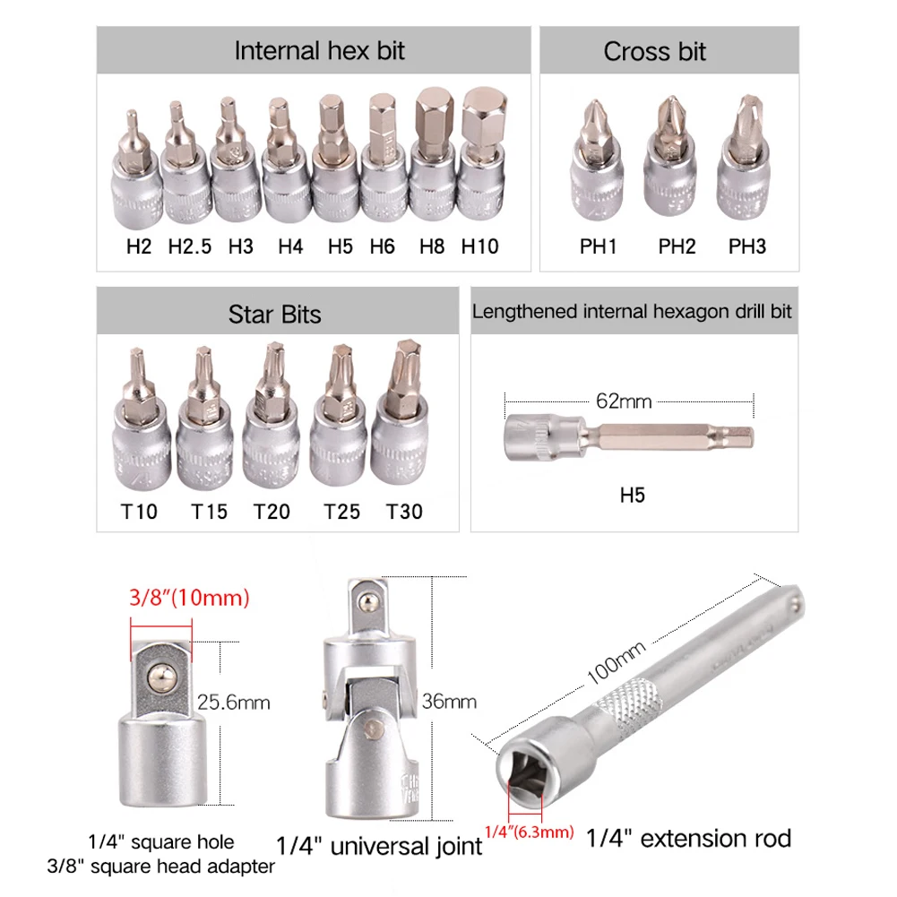 

21-in-1 Torque Wrench Bicycle Repairing Hand Tools Bits Set Motorcycle Repairings Tool High Precisions Bicycle Fix Tool Kit