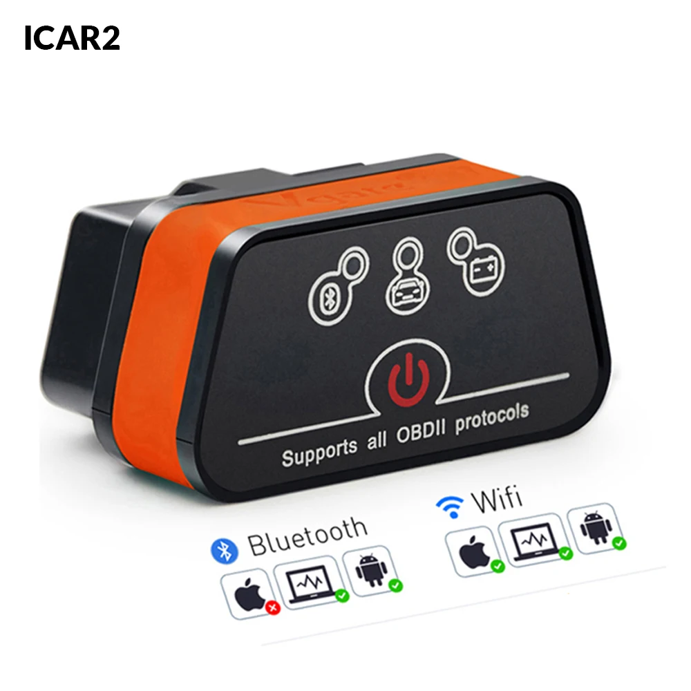 Vgate icar2 Bluetooth/Wifi OBD2 диагностический инструмент ELM327 OBD 2 сканер Mini ELM 327 icar 2 для android/PC/IOS OBDII считыватель кодов