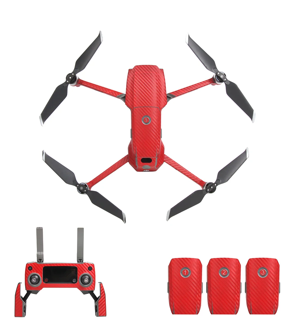 Sunnylife ПВХ углеродное волокно наклейки для DJI MAVIC 2 PRO& ZOOM наклейки в виде дрона батарея пульт дистанционного бандаж на руку