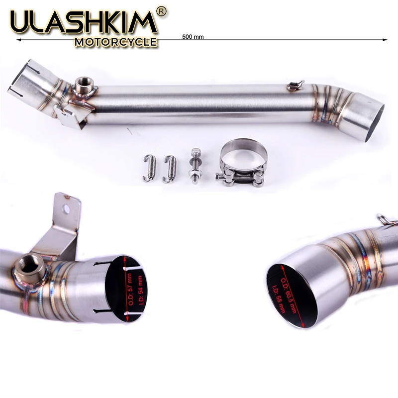

304 Stainless Steel Motocycle Motorbike Middle Link Pipe For Kawasaki ZX10R ZX-10R 2017