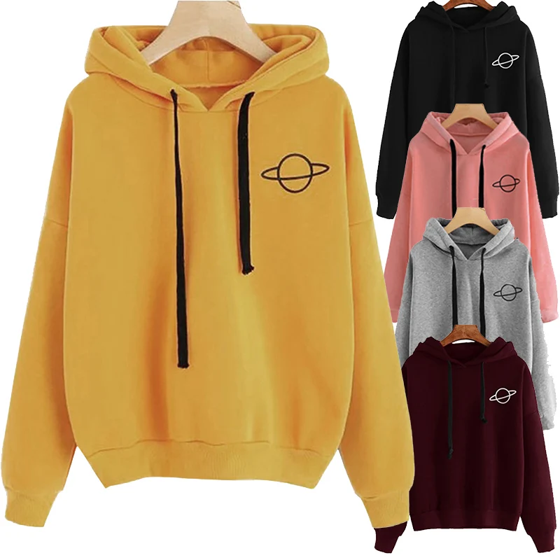 Женская толстовка с капюшоном Kpop повседневная однотонная Свободная Толстовка на