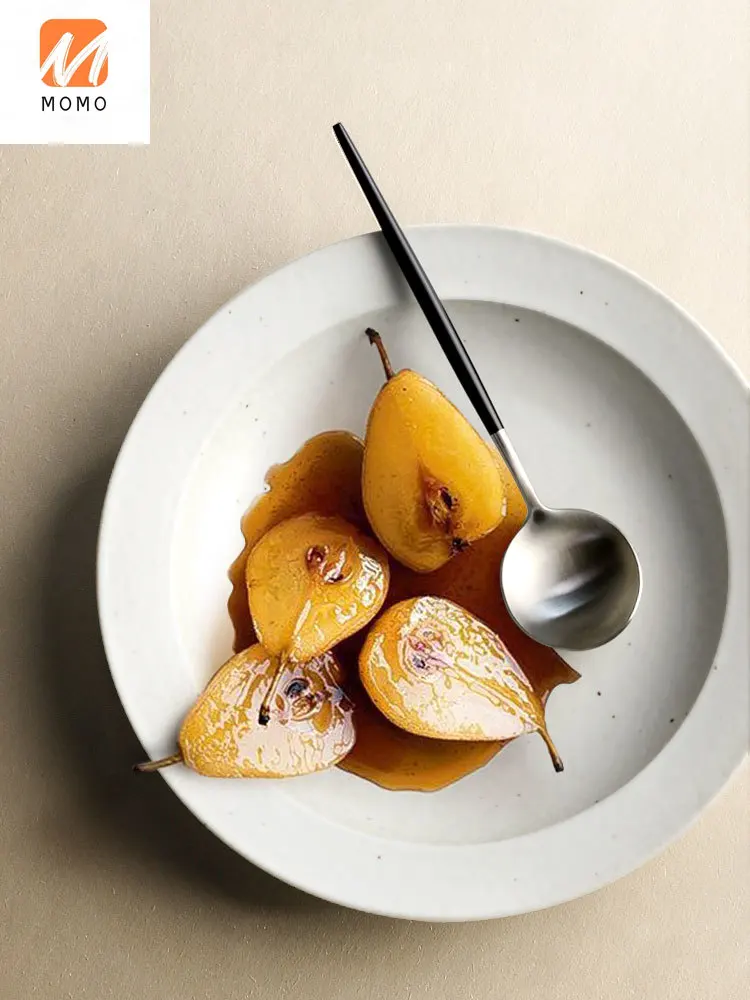 

Japanese-Style Retro Ceramic Meal Plate Straw Hat Bowl Stoneware Soup Plate Disc Pasta Plate Household Tableware Set