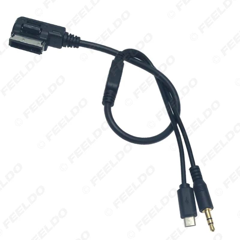 FEELDO 1 шт. аудио автомобиля Музыка AMI/MDI интерфейс до 3 5 мм Мужской Micro USB AUX кабель для