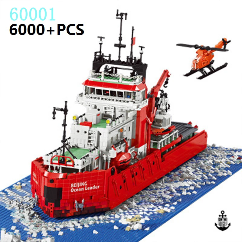 

2020 New Beijing Ocean Leader Icebreak 6000PCS Building Block Bricks Antarctic Research Ship Model Toys for Kids Christmas Gifts