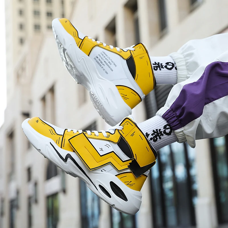 

New Men's Shoes Hip Hop Sneakers Man Casual Shoes Comfortable Non-slip Mens Sport Vulcanized Shoes Japan Cartoon Walking Shoe