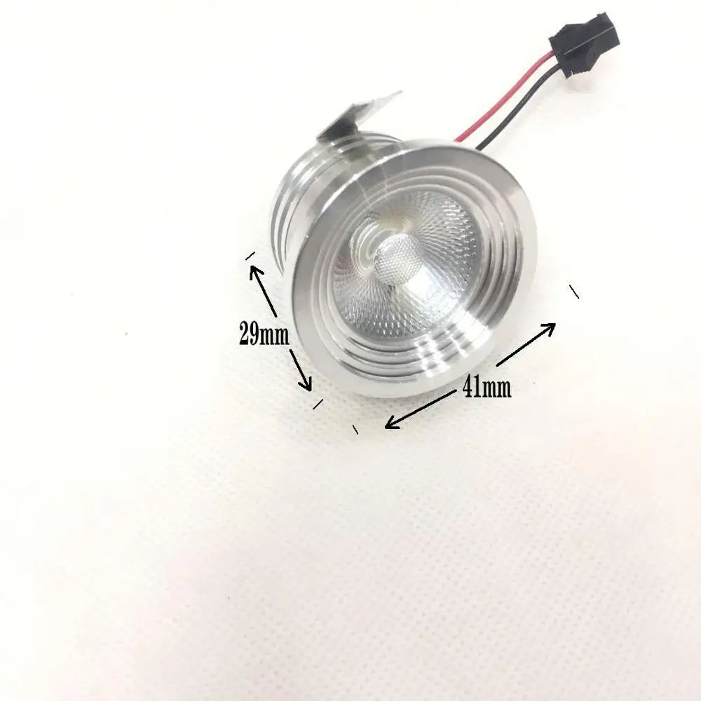 Светодиодный мини светильник для шкафа 10 шт./лот 3 Вт диаметр 41 мм 12 В постоянного