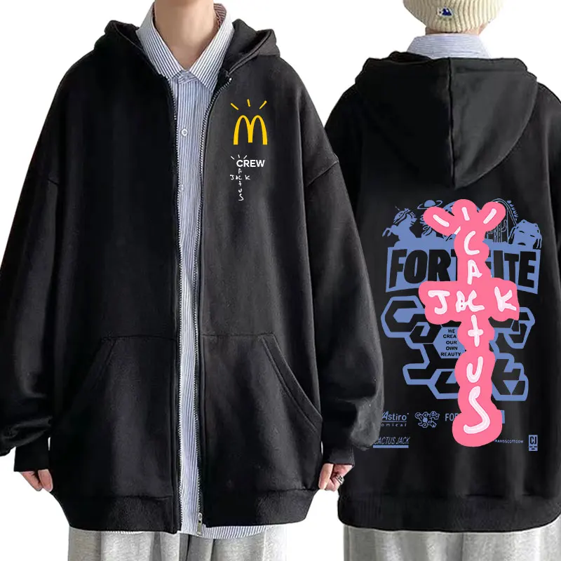 

New Travis Scott Cactus Jack Zipper Jacket Hoodies Men Women Print Hoodie Harajuku ASTROWORLD Tracksuit Streetwear Sweatshirt