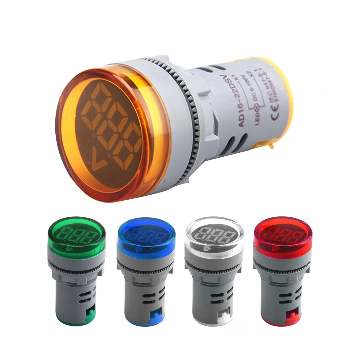 

Mini DIY 22mm circular AC 12-500V Voltage voltmeter Tester Monitor power indicator LED lamp Display