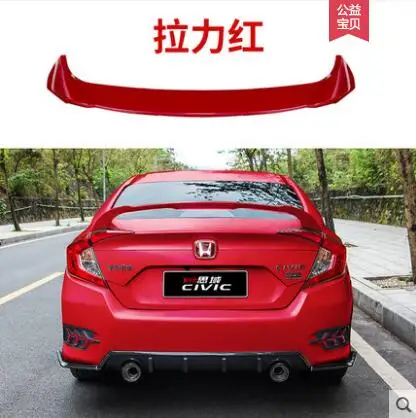 Для Honda Civic спойлер заднего крыла, багажник загрузки крылья abs-спойлеры DS стиль - Цвет: Красный