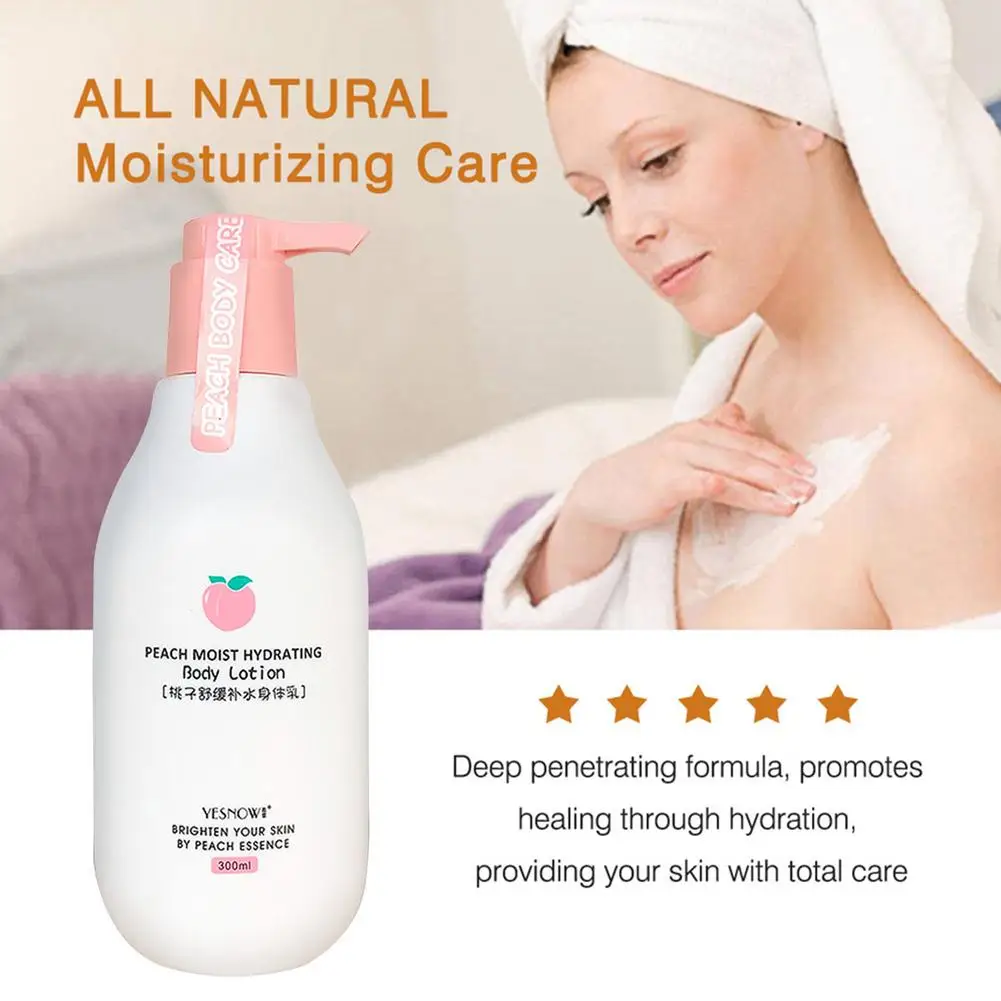 

300ML Peach Moist Hydrating Body Lotion Dry Skin Moisturizer Body Cream Nourish Rejuvenation Essence Milk Bleaching Body Skin