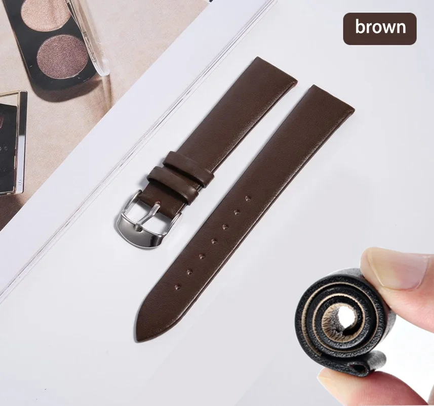 High Quality Genuine Leather Watch Strap 8mm 10mm 12mm 14mm 16mm 18mm 20mm 22mm 24mm Band Watchbands for DW Huawei Drop Shipping
