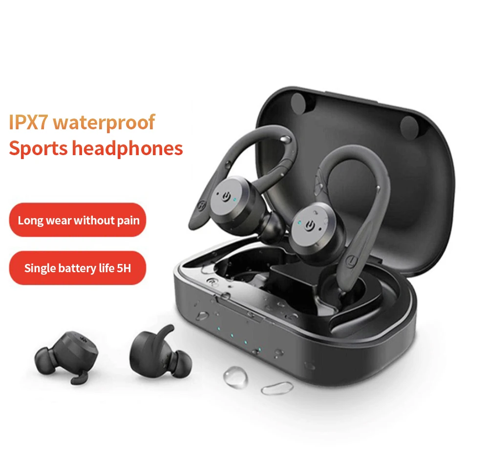 

TWS Bluetooth-compatible5.0 наушники, беспроводные наушники с шумоподавлением, водонепроницаемые спортивные наушники с микрофоном