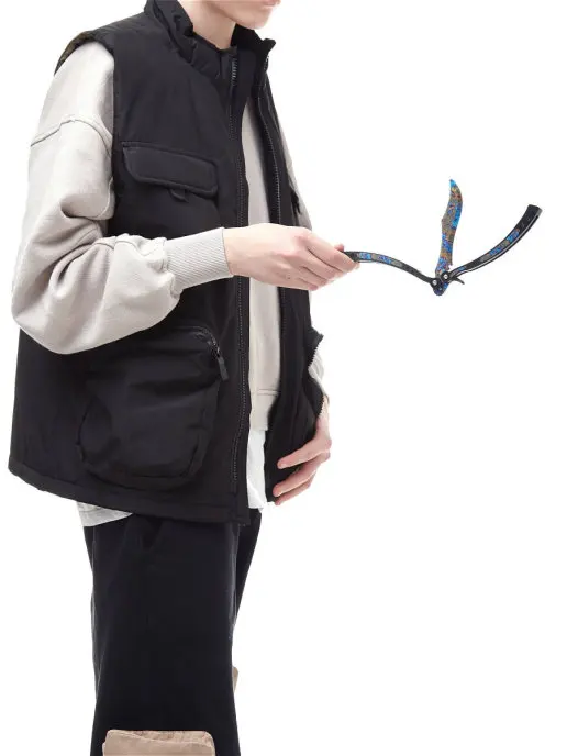 Деревянный детский игрушечный нож Бабочка (butterfly knife) Поверхностная Закалка