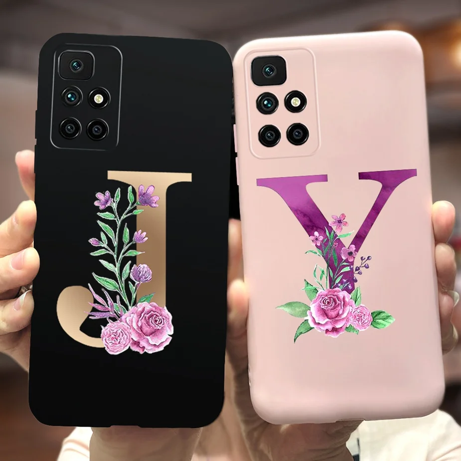 Стильный чехол с надписью для Xiaomi Redmi 10 Мягкая силиконовая задняя крышка телефона