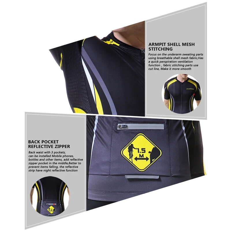 

PHMAX Men's Cycling Jersey Pro Breathable Summer Short Sleeve Bicycle Clothing Cycling Clothing Maillot Ciclismo Bike Jersey