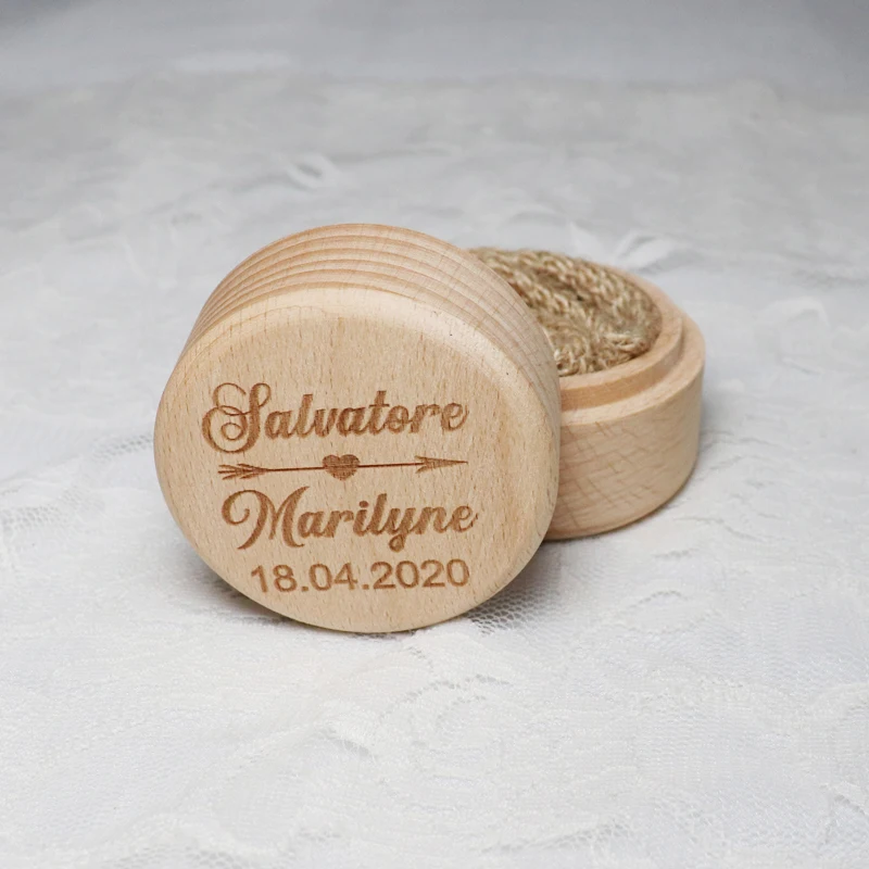 Персонализированная деревенская Свадебная деревянная коробочка для колец