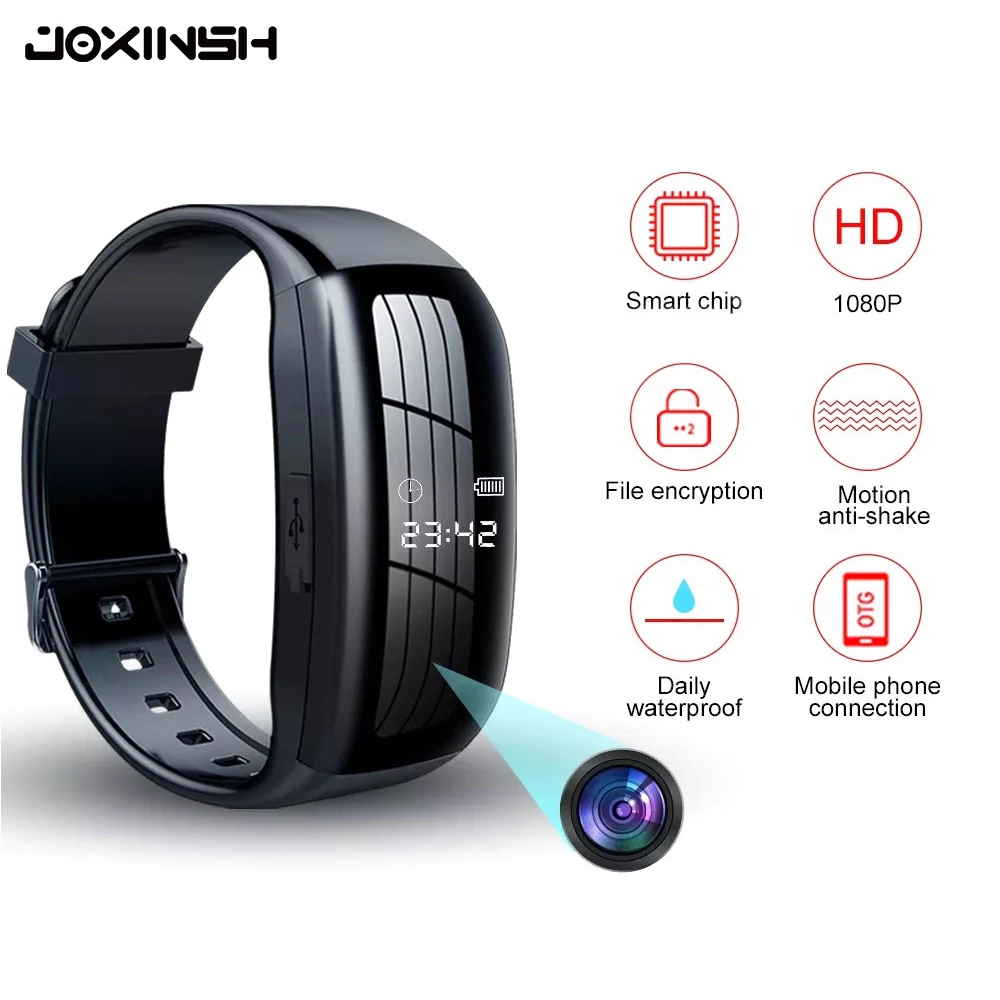 

Mini Camera 1080P HD DV Small Cam Audio Voice Video Recorder Bracelet Micro Camcorder Wristband Support Hidden TF Card