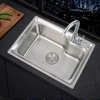 2021 stainless steel sink single sink kitchen sink single basin thickened sink large single slot set fregadero de cocina copper