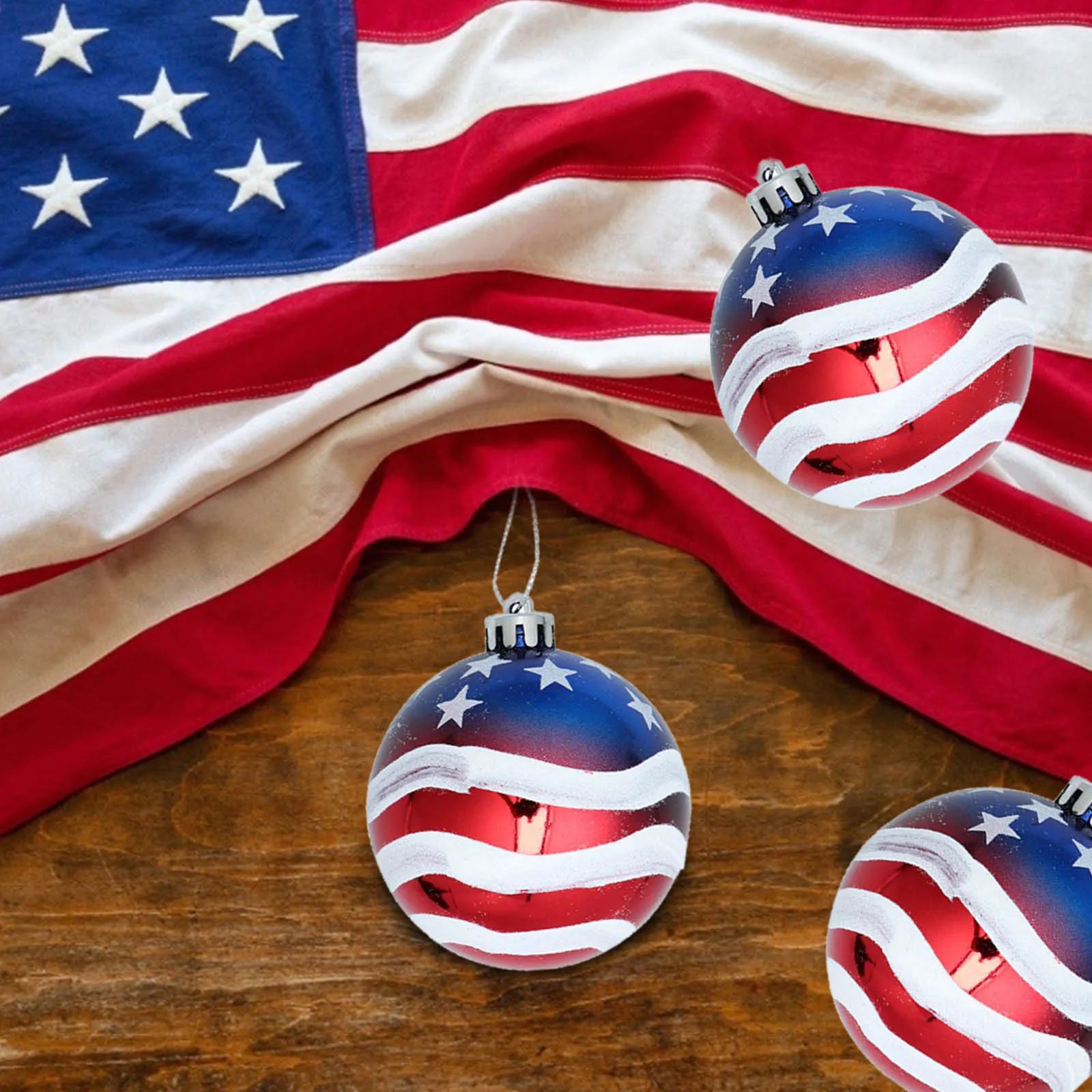 

12PC/Set Independence Day Decoration Hanging Ball Pendant Gift Ornaments Ornament Hanging Pendants Craft Home Decor Tool