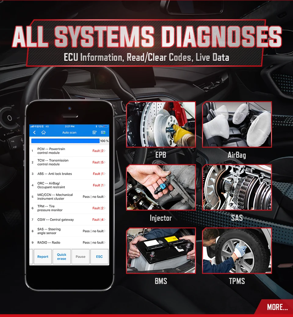 Autel AP200 Bluetooth разъем OBD2 сканер OBD 2 считыватель кодов полная система диагностики
