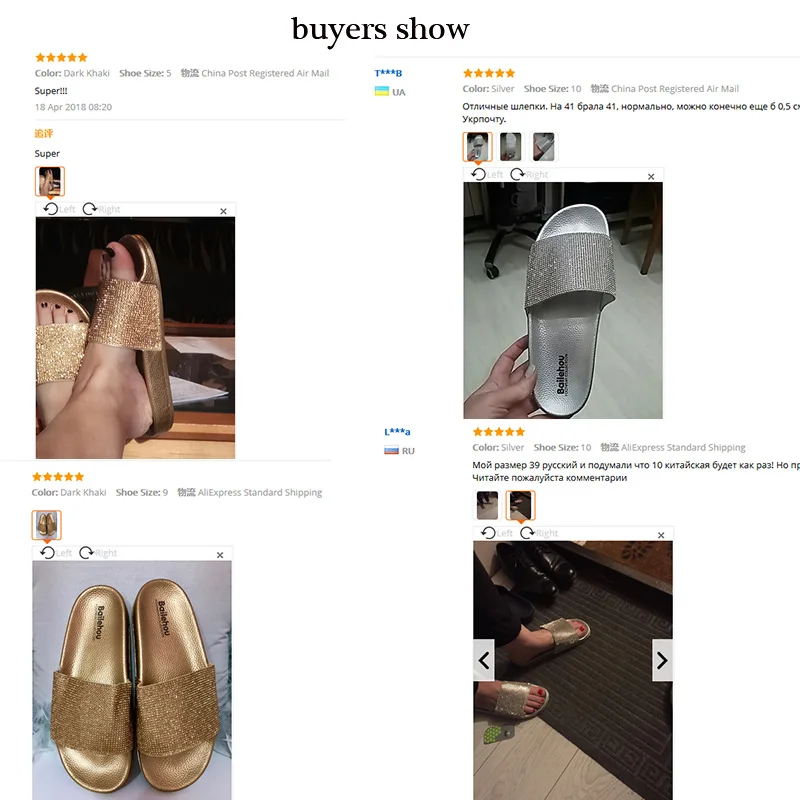 

Slippers Women Slides Ladies Shoes Woman Fashion Sandals Crystal Gold Summer Beach Women Flip Flops Flat Slippers Home Female