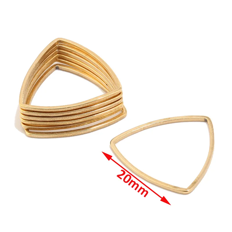 10 шт./лот квадратные подвески из нержавеющей стали в виде капли воды золотые