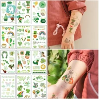 saint patricks day luminous temporary tattoos ireland four leaf clover design for kid fake tattoo waterproof children tatoo sti