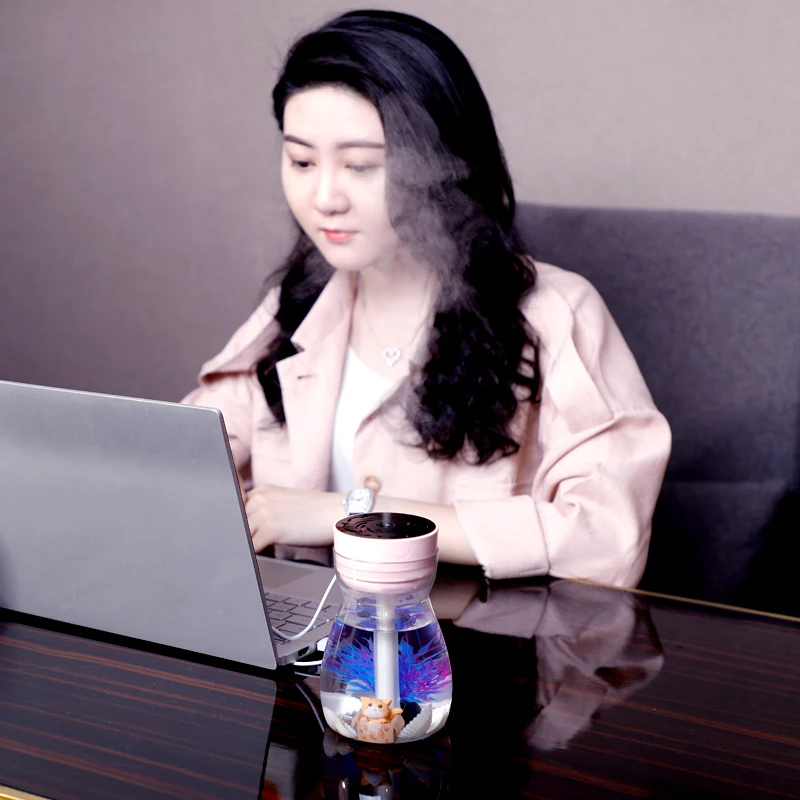 

380ml Air Humidifier High Quality Ultrasonic USB Diffuser Aroma Essential Oil With 7 Color Lights Lamp Mist Purifier for Home