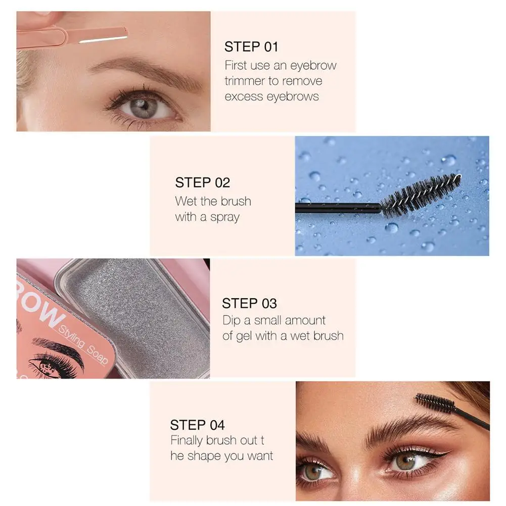 

Eyebrow Soap Wax With Trimmer Fluffy Feathery Eyebrows Pomade Gel Eyebrow Styling Makeup Soap Brow Sculpt Eyebrow Styling Gel
