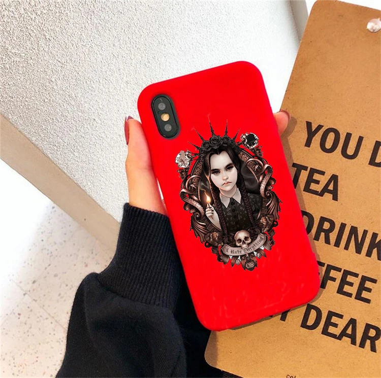 Среда Addams семейный цветной Мягкий силиконовый чехол для телефона iphone 6/6s, 6 Plus/6s Plus, 7/8, 7 Plus/8 Plus, X, XS, XR, XSMax