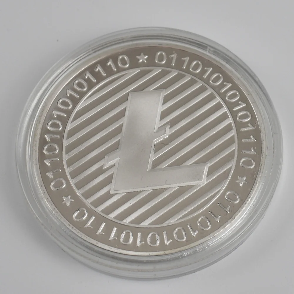 silver Litecoin 1 шт. горячая Распродажа дешевая Золотая монета Биткоин с пластиковой оболочкой битная монета BTC криптовалюта физическая металлическая монета для сортировки - Цвет: silver Litecoin