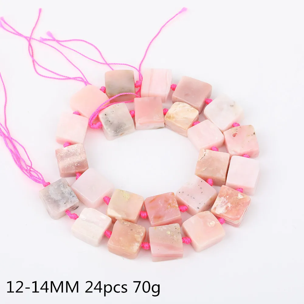 Pink Opal Полный пряди натуральный черный турмалин Octangle свободные бусины ювелирные изделия, плиты розовый опал просверленные посередине талисманы бусины кулон XT-12AMDE - Цвет: Pink Opal