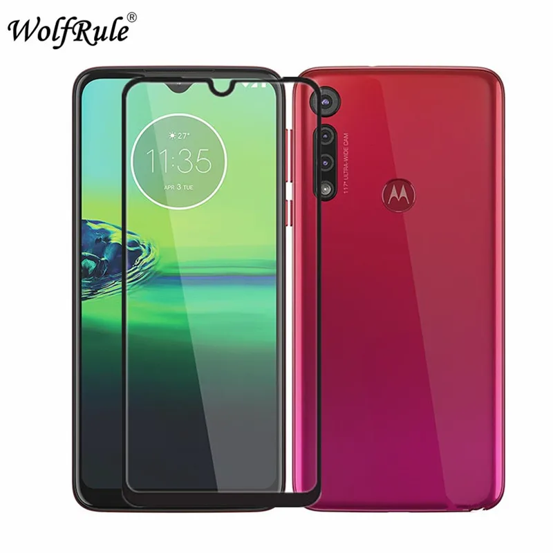 2pcs Protector de pantalla LCD para Moto G8 jugar la pegamento de vidrio para Motorola G8 jugar completa de la cubierta de vidrio templado para Moto G8 jugar pel&iacute;cula-2