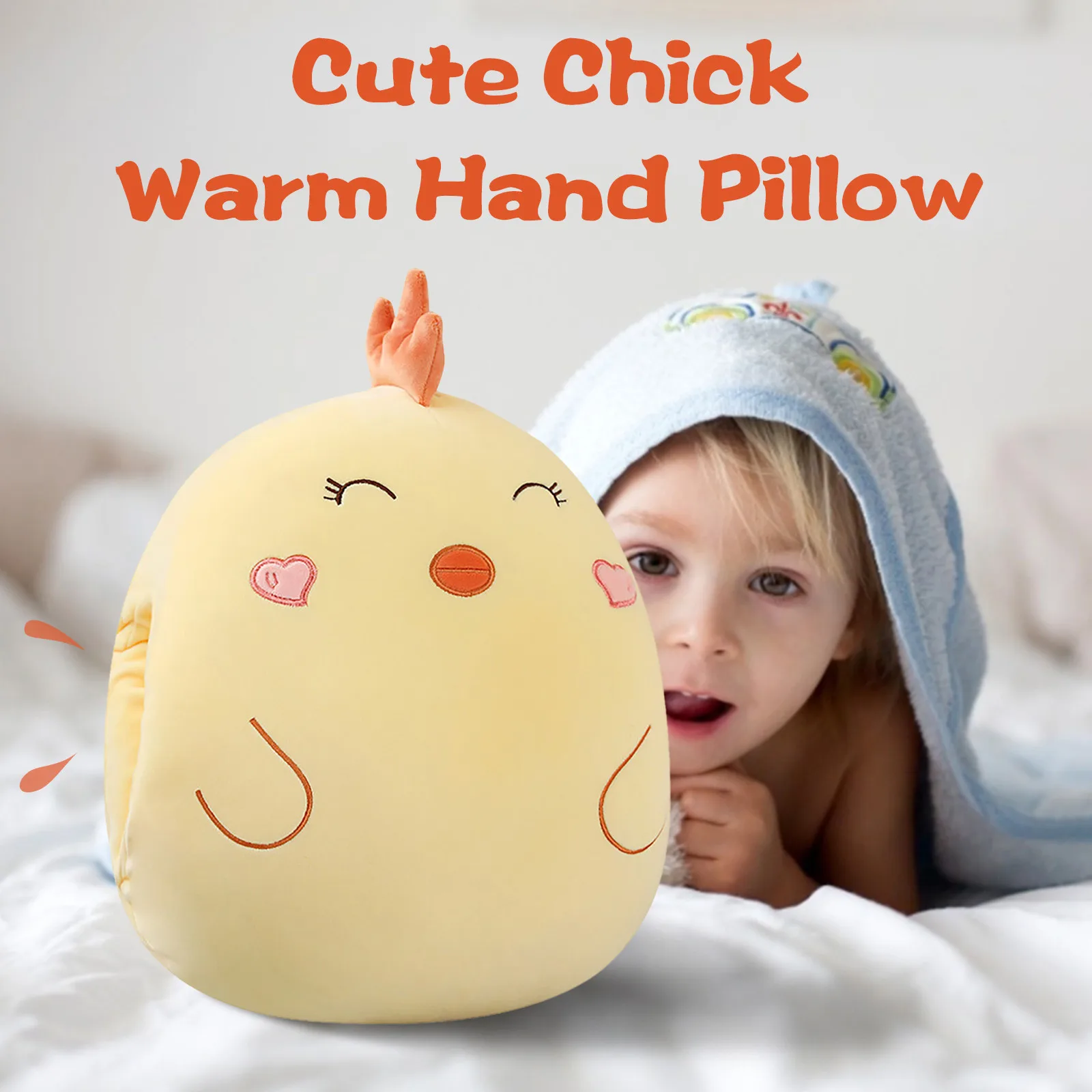 

Cute Cartoon Chick Warm Hand Pillow Cushion Decorative Dual-use Play Plush Toys Lumbar Back Cushion Juguete Jouet
