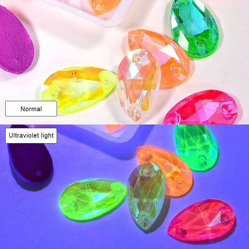 Каплевидные кристаллы AB пришитые стразы s плоские стеклянные флуоресцентные