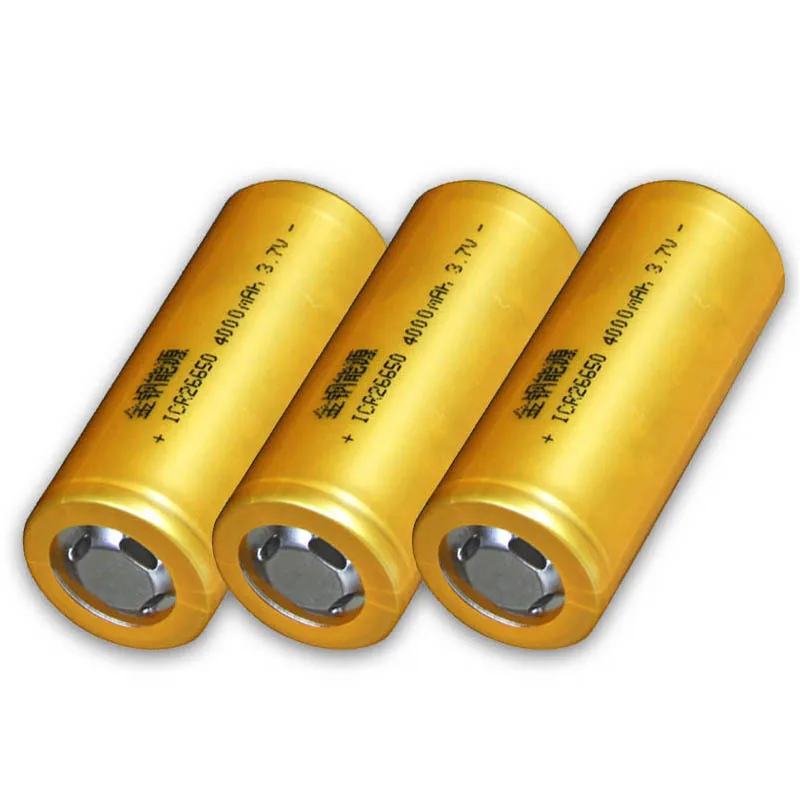 

3PCS 2021 hot model Jingang 26650 lithium battery 4000 mAh strong light flashlight inverter single pole machine large capacity